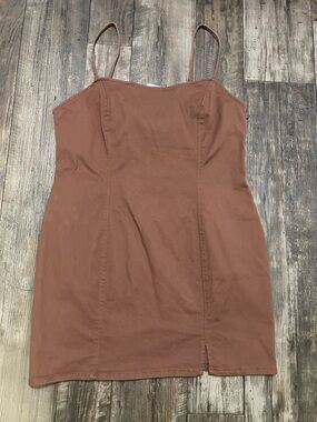 Divided Strapless Rust Brown Mini Dress